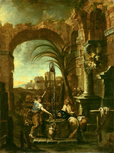 Christus en de Samaritaanse vrouw, 1705-10 door Alessandro Magnasco