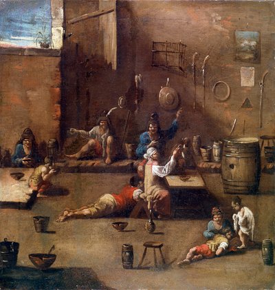 Hondentraining, c1690-1745 door Alessandro Magnasco