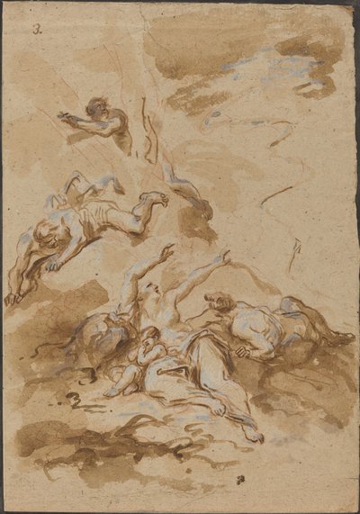 Figuren in een storm door Alessandro Magnasco