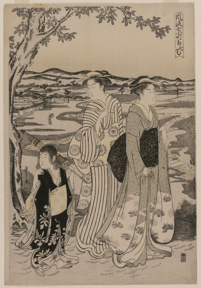 Omu de Papegaai (uit de serie Zeven Elegante Episodes uit het Leven van de Dichteres Ono no Komachi) door Alessandro Magnasco