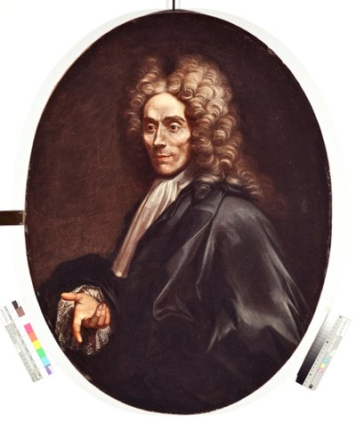 Portret van een man van adel, met pruik en zwarte jurk. Schilderij door Alessandro Magnasco door Alessandro Magnasco