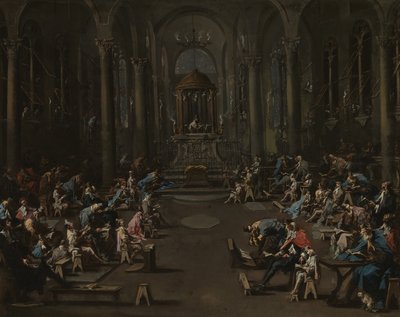 De synagoge, 1725-35 door Alessandro Magnasco