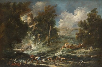 De storm door Alessandro Magnasco