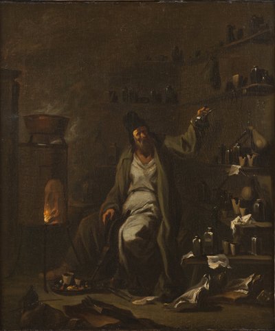 Een alchemist door Alessandro Magnasco