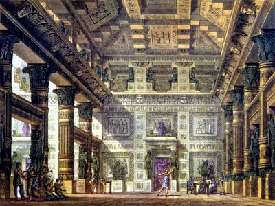 Dansscène in het oude Egypte in Memphis door Alessandro Sanquirico