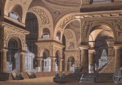 Toneelontwerp voor de opera Castore e Polluce door Francesco Bianchi door Alessandro Sanquirico
