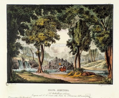 Het bos van de Sibyl Albunea voor de opera 