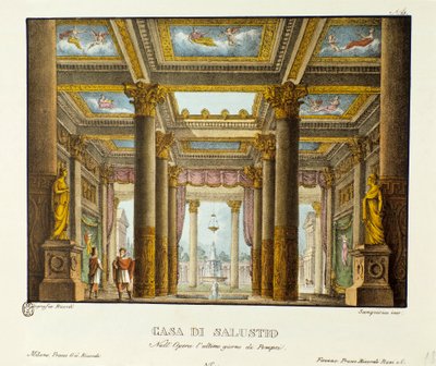 Uitzicht op het Huis van Salustio. Scenografie voor de voorstelling van Giovanni Pacini