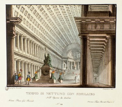 Uitzicht op de tempel van Neptunus Scenografie voor de uitvoering van de lyrische tragedie 