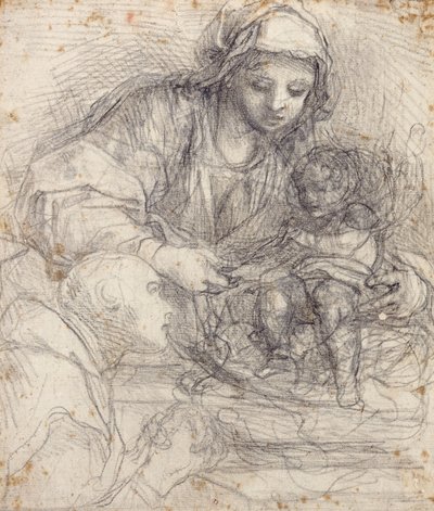 De Madonna en Kind met een Kartuizer Monnik door Alessandro Tiarini