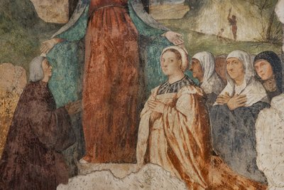 Onze Lieve Vrouw van Barmhartigheid en de Zalige Isnardo da Chiampo (detail) door Alessandro Verla