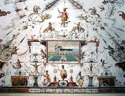 Plafond van de Saletta, ca.1570 door Alessandro del (attr.to) Barbiere