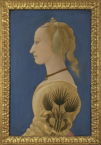 Portret van een dame door Alesso Baldovinetti