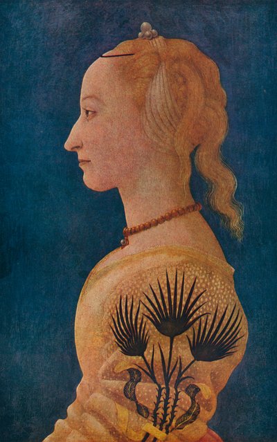 Portret van een dame, ca. 1465 door Alesso Baldovinetti
