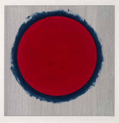 Cirkel Rood op Blauw, 2022 door Alex Dunn