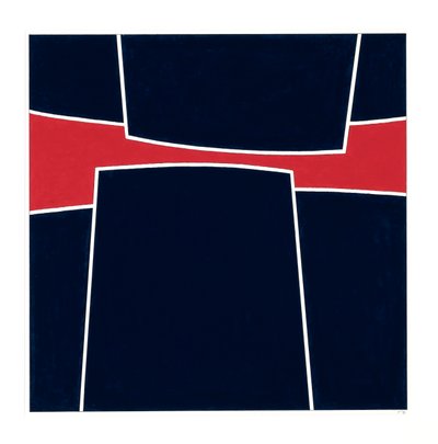 Druk Blauw op Rood, 2023 door Alex Dunn
