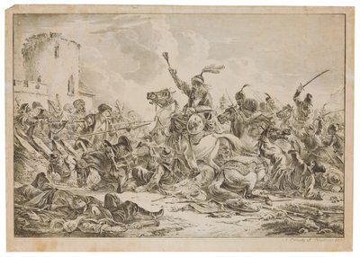 Slag tussen de Georgiërs en de Bergstammen door Alexander Orlowski
