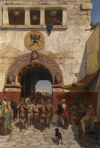 Poort in Volterra, Etrurië door Alexander Alexandrovich Svedomsky