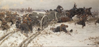 Militaire schermutseling, 1915 door Alexander Alexeyevich Alexeyev