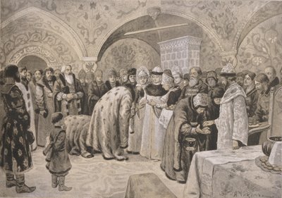 Welkom aan de tsarina na de paasmatins door Alexander Andreyevich Chikin