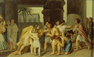 Jozef onthult zich aan zijn broers, 1830s door Alexander Andreyevich Ivanov