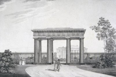 De Poort voor mijn Dierbare Wapenbroeders in het Catherine Park in Tsarskoye Selo, 1822 door Alexander Andreyevich Thon