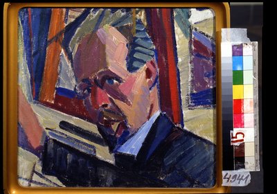 Zelfportret. Schilderij van Alexander Konstantinovich Bogomazov (1880-1930) door Alexander Bogomazov
