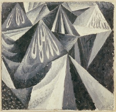 Cubo-Futuristische Compositie in Grijs en Wit, 1916 door Alexander Bogomazov