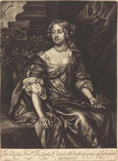 De zeer eerbiedwaardige Lady Elizabeth Butler, gravin van Chesterfield door Alexander Browne after Sir Peter Lely