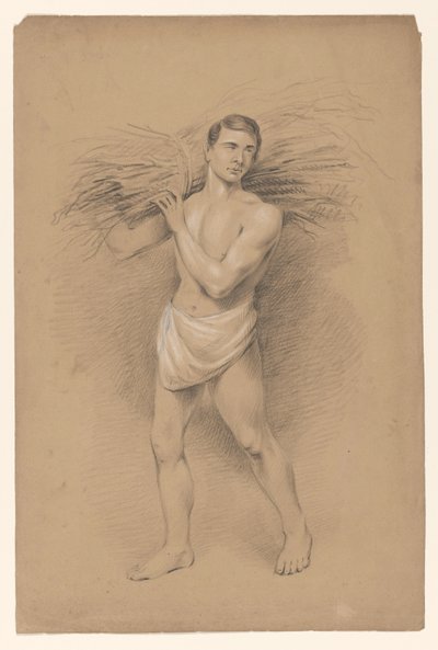 Staande man met takkenbos op de schouder door Alexander Cranendoncq