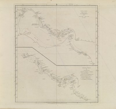 Plannen van havens, Dalrymple, Alexander gepubliceerd in 1791 ID-nummer 41167-2001 Een kaart van een deel van de Perzische Golf, gedeeltelijk gecorrigeerd door luitenant Edward Harvey 1778 door Alexander Dalrymple