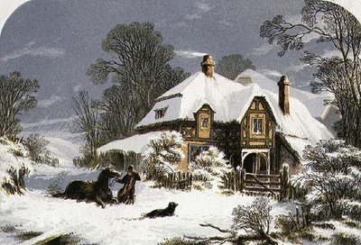 Thuiskomen door de Sneeuw (gravure) door Alexander Francis (after) Lydon