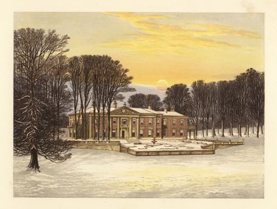 Winterscène met het Down House, Dorsetshire, Engeland door Alexander Francis (after) Lydon