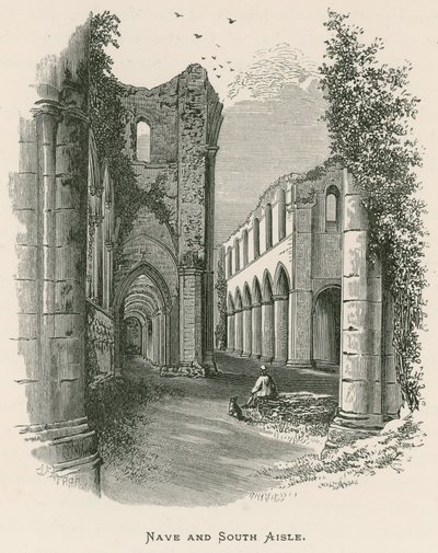 Fountains Abbey, schip en zuidbeuk door Alexander Francis Lydon