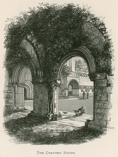 Fountains Abbey, de kapittelzaal door Alexander Francis Lydon