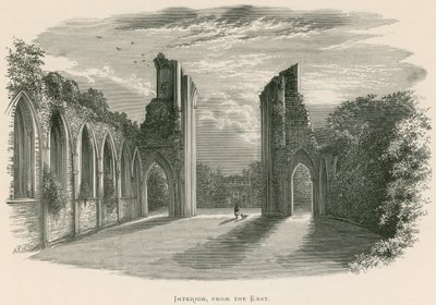 Glastonbury Abbey, interieur, vanuit het oosten door Alexander Francis Lydon