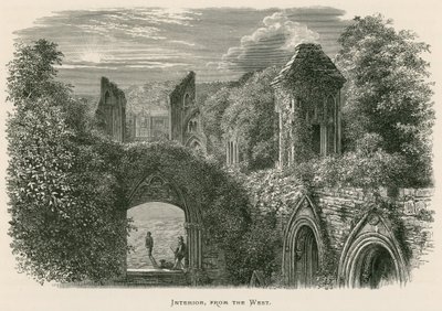 Glastonbury Abbey, interieur, vanuit het westen door Alexander Francis Lydon