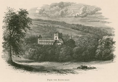 Jedburgh Abbey, vanuit het zuidoosten door Alexander Francis Lydon