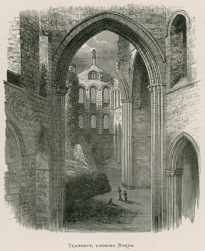 Kirkstall Abbey, Transept, kijkend naar het noorden door Alexander Francis Lydon