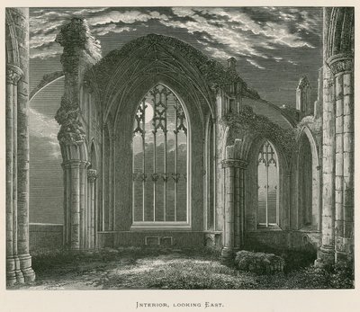 Melrose Abbey, interieur, kijkend naar het oosten door Alexander Francis Lydon
