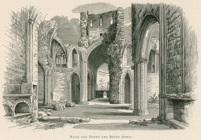 Melrose Abbey, schip en noord- en zuidbeuk door Alexander Francis Lydon