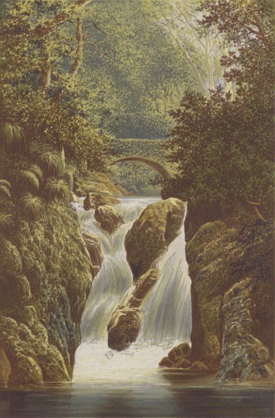 Rydal, lagere waterval door Alexander Francis Lydon