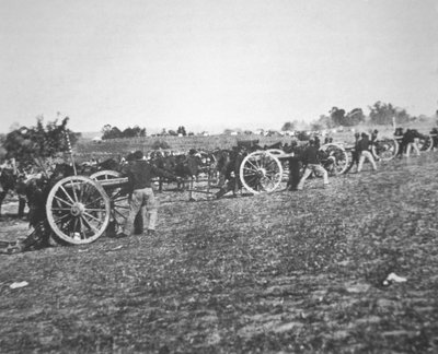 Battery D., 2e US Artillery Federal Army in actie tijdens de Amerikaanse Burgeroorlog door Alexander Gardner