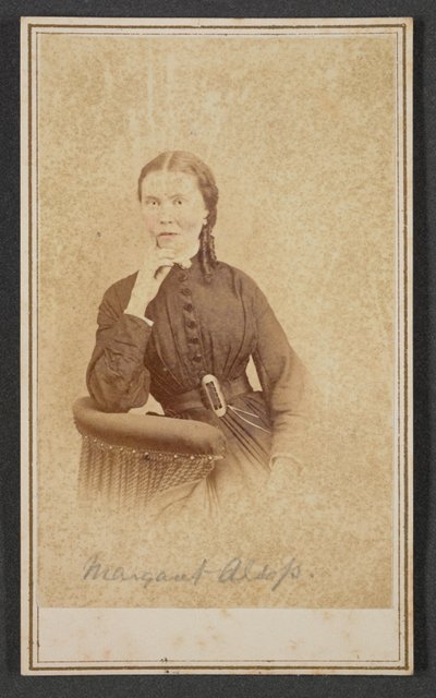 Carte-de-visite portret van Margaret Alsop door Alexander Gardner