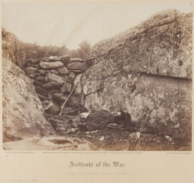 Huis van een rebellen scherpschutter, Gettysburg, juli door Alexander Gardner