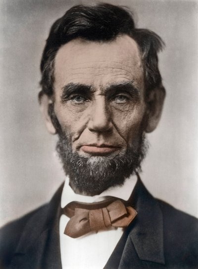 Portret van Abraham Lincoln (1809-1865), 16e president van de Verenigde Staten. Foto door Alexander Gardner door Alexander Gardner