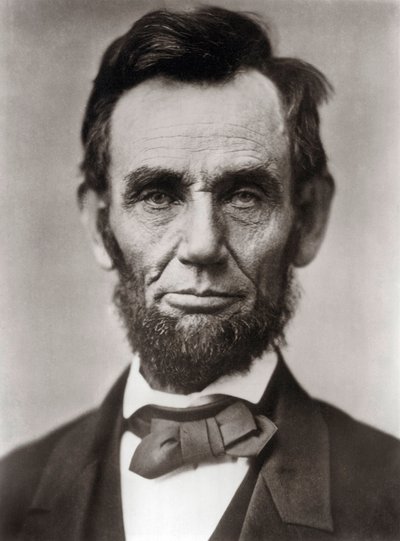 Portret van Abraham Lincoln (1809-1865), 16e President van de Verenigde Staten van Amerika (foto door Alexander Gardner) door Alexander Gardner