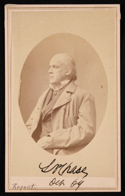 Portret van Salmon Portland Chase 1808-1873, oktober 1864 door Alexander Gardner
