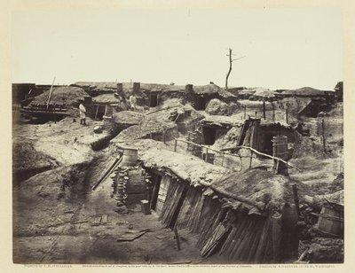 Kwartieren van mannen in Fort Sedgwick, mei 1865 door Alexander Gardner