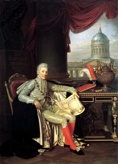 Hofraad Prins Alexander Sergeevich Stroganov, 1782-1843, 1814 door Alexander Grigoryevich Varnek